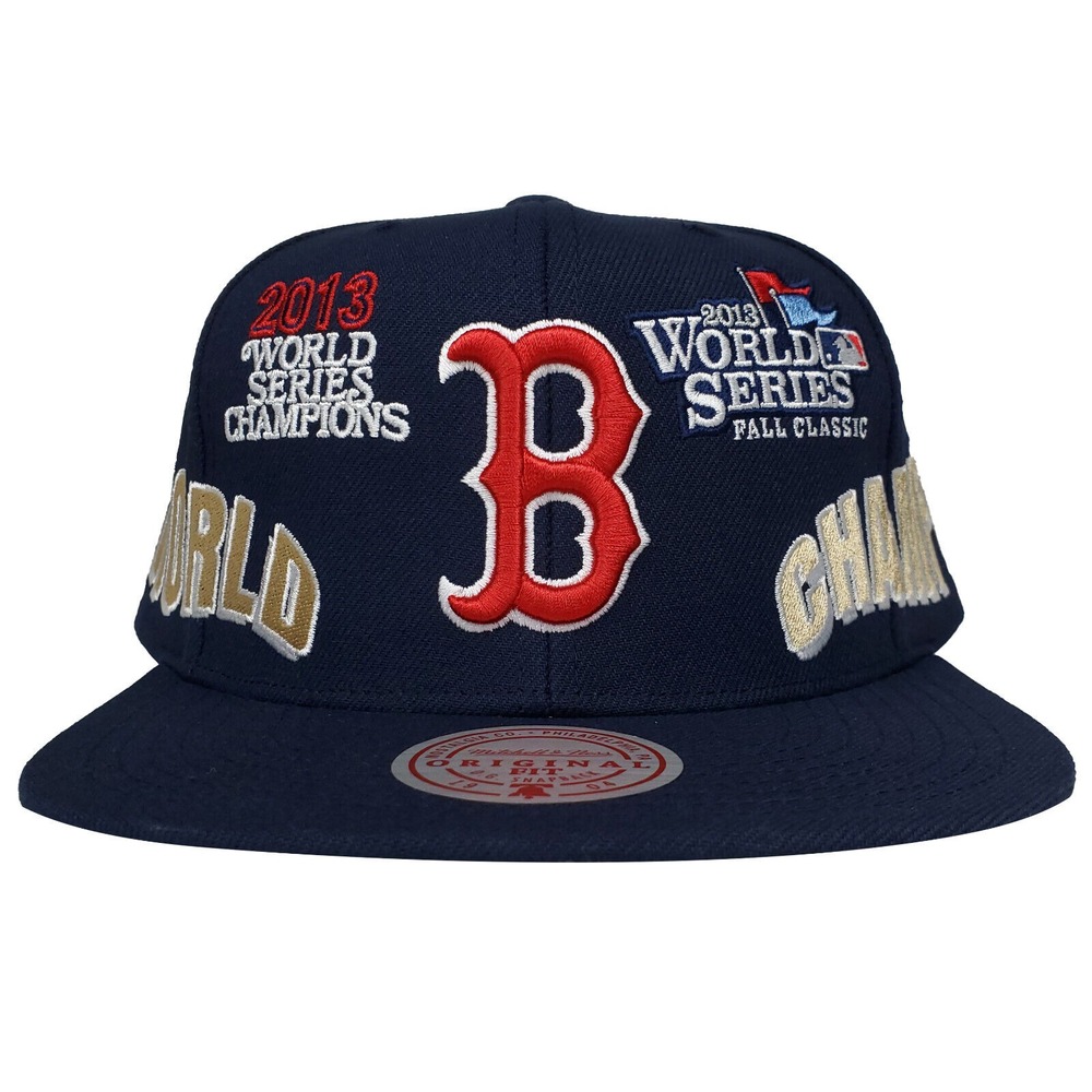 Boston Red Sox Mitchell & Ness MLB Snapback Hat Cap 3D Logo 2013 World Champ NWT